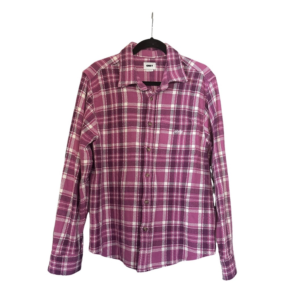 Pink Obey Knit Men’s Jacket size Large Regular Fit